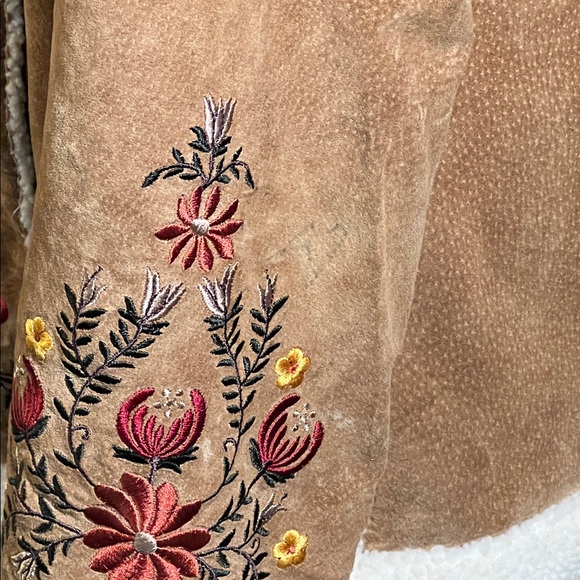 🧥St. John’s Bay Westerncore Embroidered Shearling-Trim Teddy Jacket | Sz Large - Picture 14 of 16